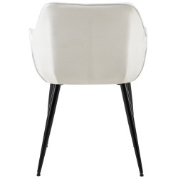 Tyylikäs ruokapöydän tuoli pehmustetulla istuimella ja metallijalustalla