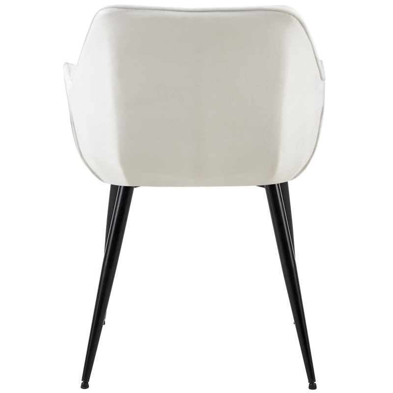 Tyylikäs ruokapöydän tuoli pehmustetulla istuimella ja metallijalustalla