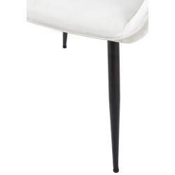 Tyylikäs ruokapöydän tuoli pehmustetulla istuimella ja metallijalustalla