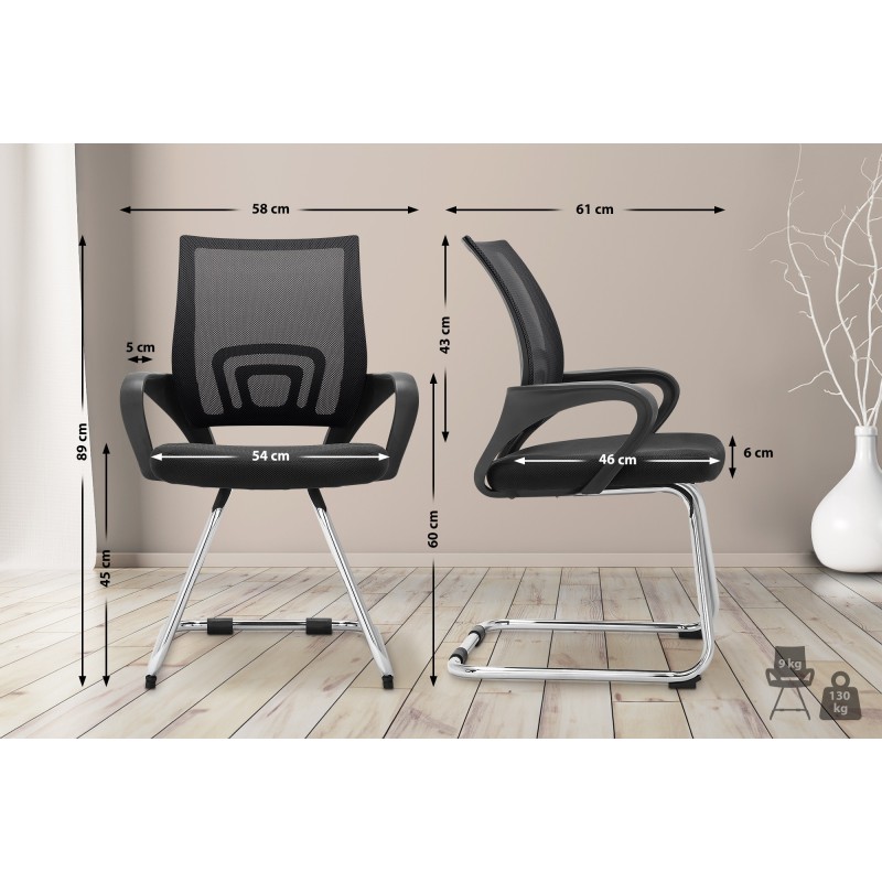 Eureka ergonominen keinuva vierailutuoli pehmustetulla istuimella ja verkkoselkänojalla