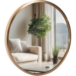 Pyöreä seinäpeili ohuella kehyksellä neljässä koossa