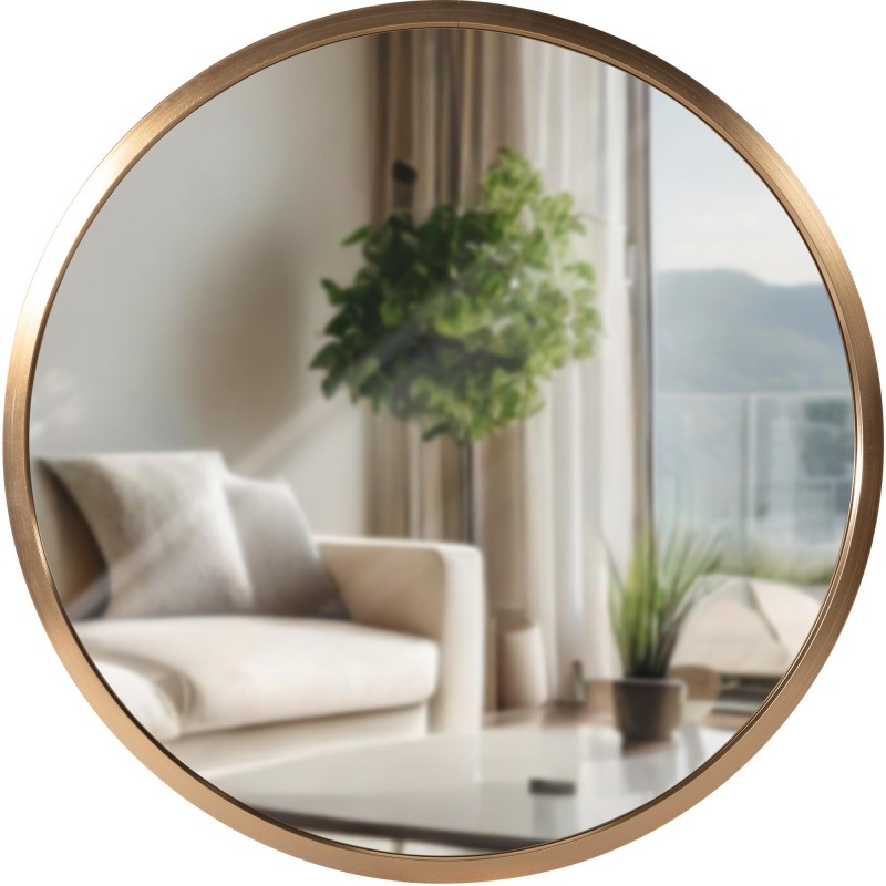 Pyöreä seinäpeili ohuella kehyksellä neljässä koossa