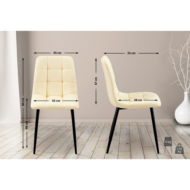 Antibes moderni ruokailutuoli keinonahalla ja metallirungolla