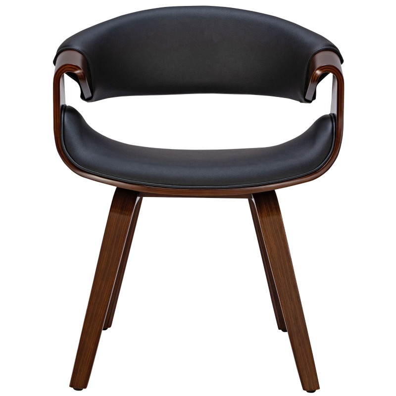 Tyylikäs kahden ruokailutuolin setti käsinojilla ja puisella rungolla