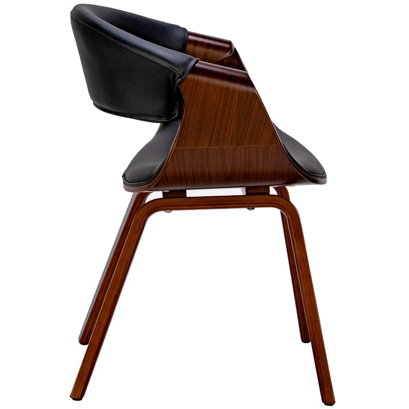 Tyylikäs kahden ruokailutuolin setti käsinojilla ja puisella rungolla