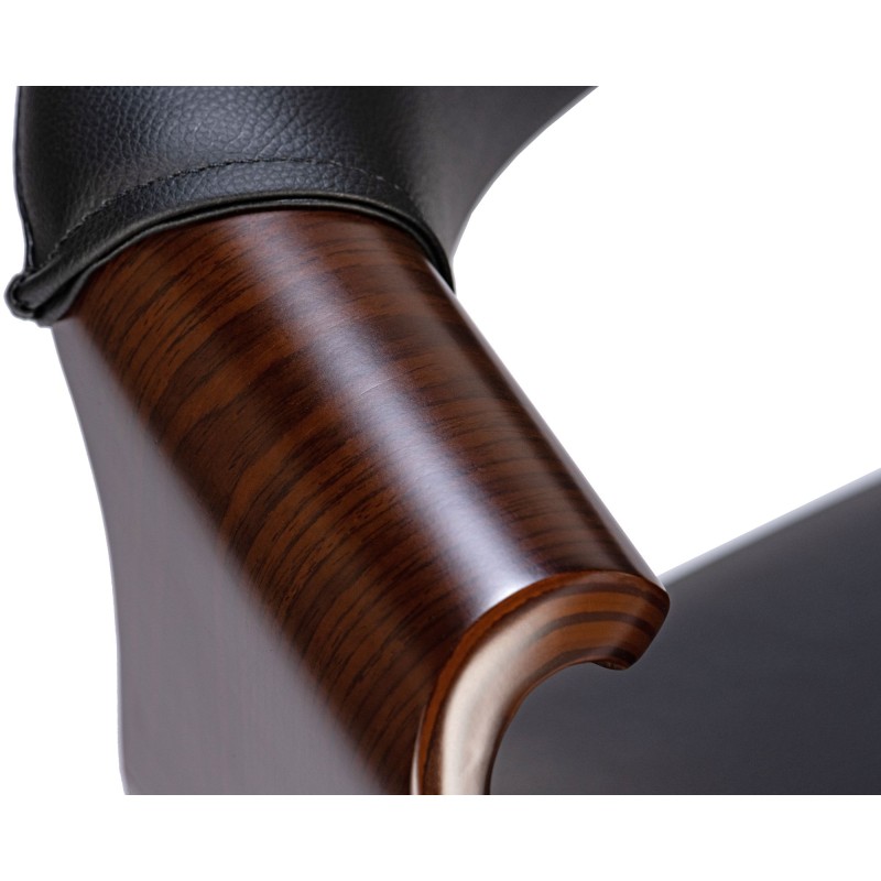 Tyylikäs kahden ruokailutuolin setti käsinojilla ja puisella rungolla