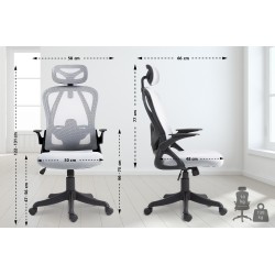 Ergonominen toimistotuoli säädettävällä selkänojalla ja niskatuella