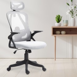 Ergonominen toimistotuoli säädettävällä selkänojalla ja niskatuella