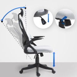 Ergonominen toimistotuoli säädettävällä selkänojalla ja niskatuella