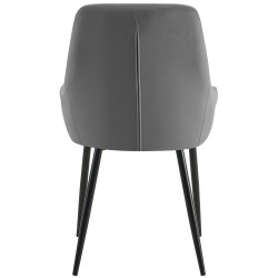 Elmira samettinen ruokailutuoli pehmustetulla istuimella ja metallijalustalla