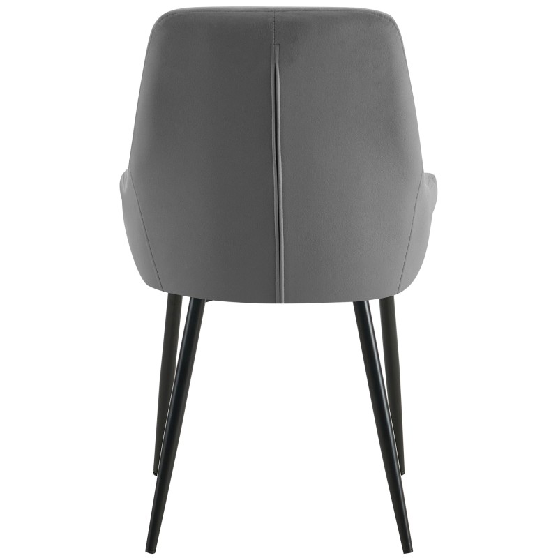 Elmira samettinen ruokailutuoli pehmustetulla istuimella ja metallijalustalla
