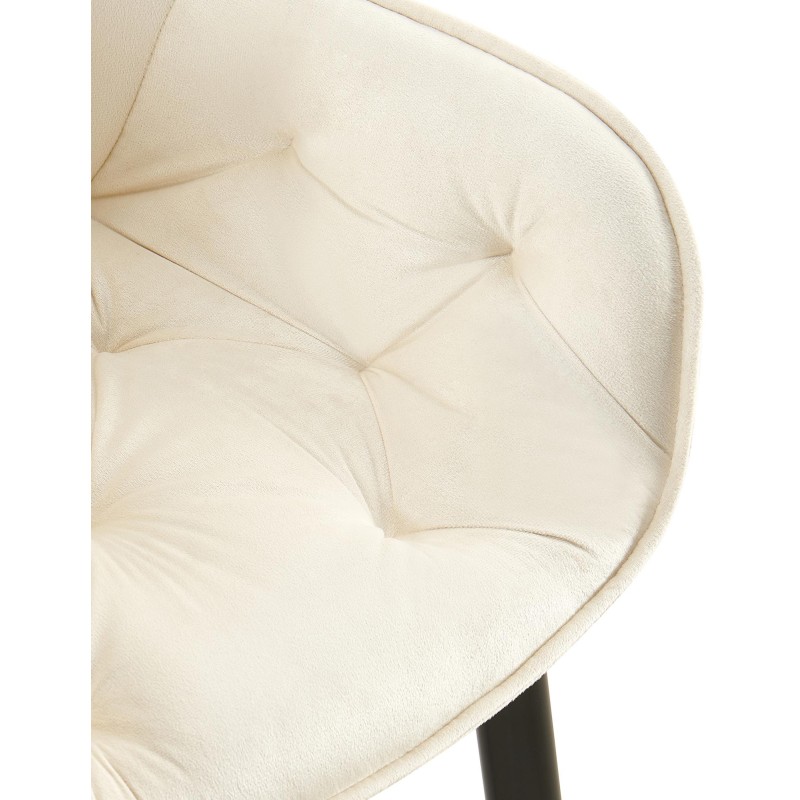 Pyörivä samettinen ruokapöydän tuoli pehmustetulla istuimella ja käsinojilla