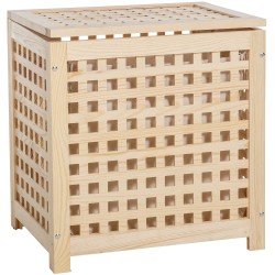 Tyylikäs puinen pyykkikori irrotettavalla pussilla kolmessa koossa