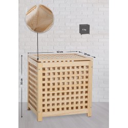 Tyylikäs puinen pyykkikori irrotettavalla pussilla kolmessa koossa