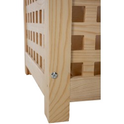 Tyylikäs puinen pyykkikori irrotettavalla pussilla kolmessa koossa