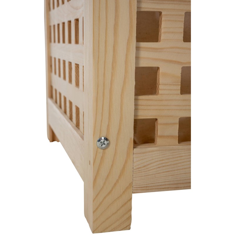 Tyylikäs puinen pyykkikori irrotettavalla pussilla kolmessa koossa