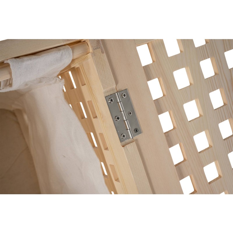 Tyylikäs puinen pyykkikori irrotettavalla pussilla kolmessa koossa