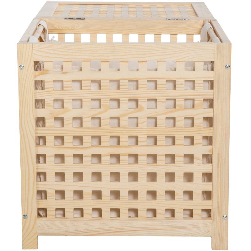 Tyylikäs puinen pyykkikori irrotettavalla pussilla kolmessa koossa