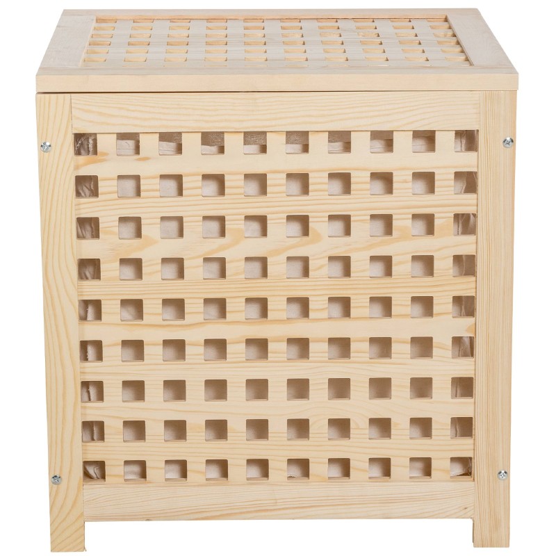 Tyylikäs puinen pyykkikori irrotettavalla pussilla kolmessa koossa