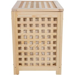 Tyylikäs puinen pyykkikori irrotettavalla pussilla kolmessa koossa