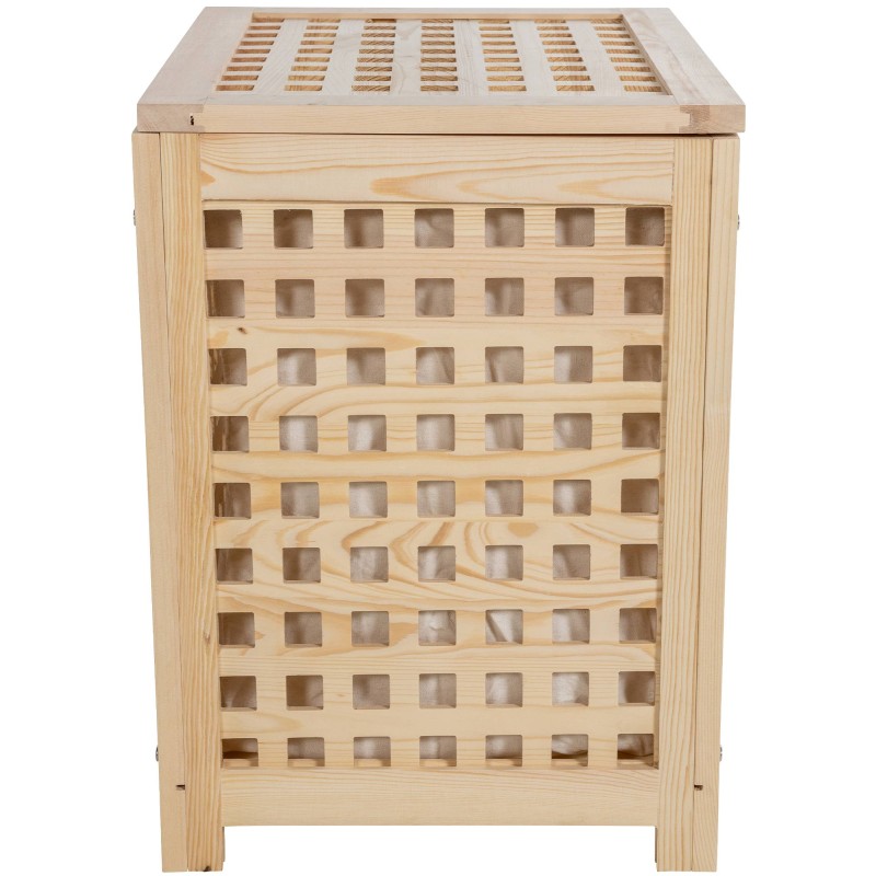 Tyylikäs puinen pyykkikori irrotettavalla pussilla kolmessa koossa