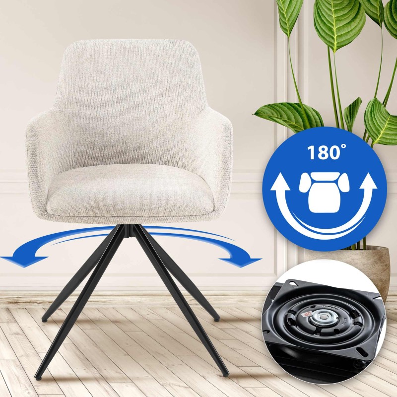 Olema kääntyvä ruokapöydän tuoli pehmustetulla kangasverhoilulla