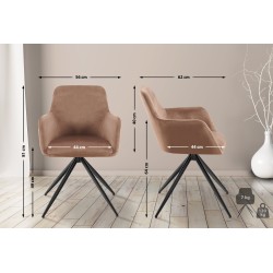 Olema samettinen ruokapöydän tuoli kääntyvällä istuimella