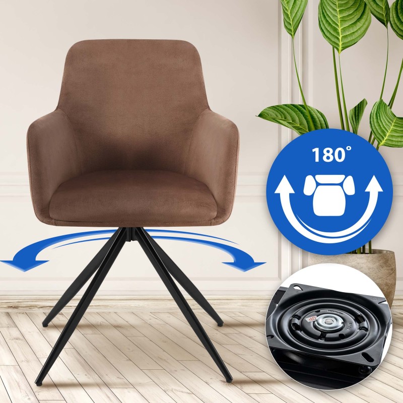 Olema samettinen ruokapöydän tuoli kääntyvällä istuimella