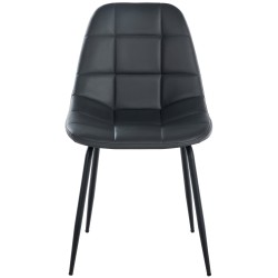 Moderni ruokailutuolipari pehmustetulla istuimella ja metallijalustalla