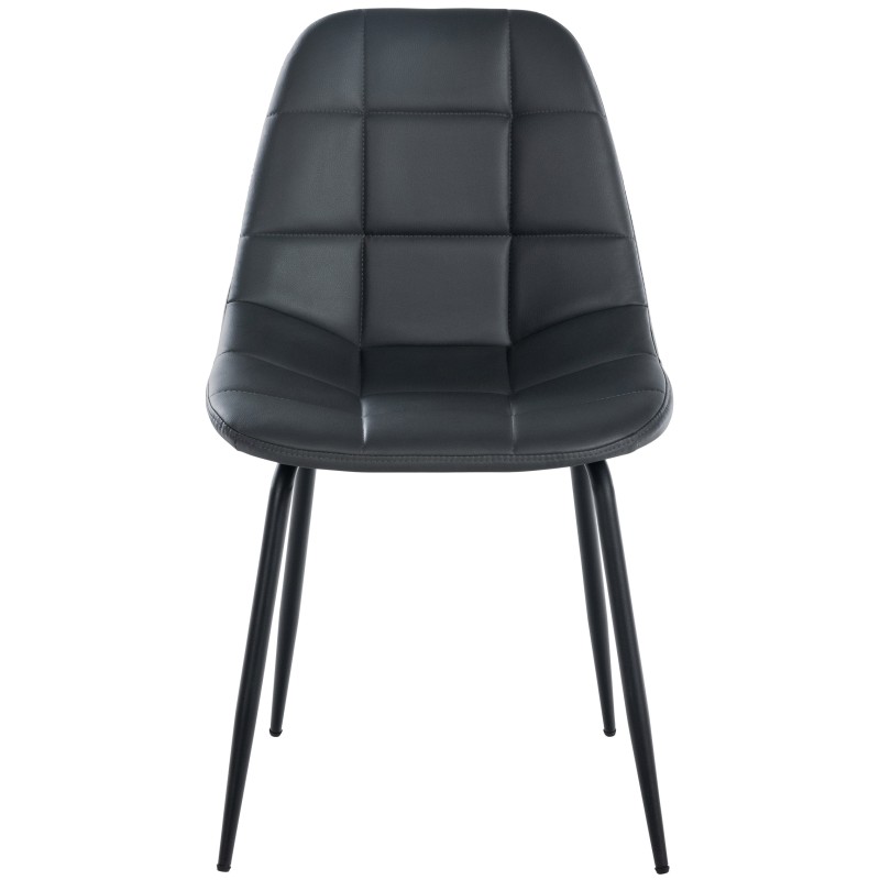 Moderni ruokailutuolipari pehmustetulla istuimella ja metallijalustalla