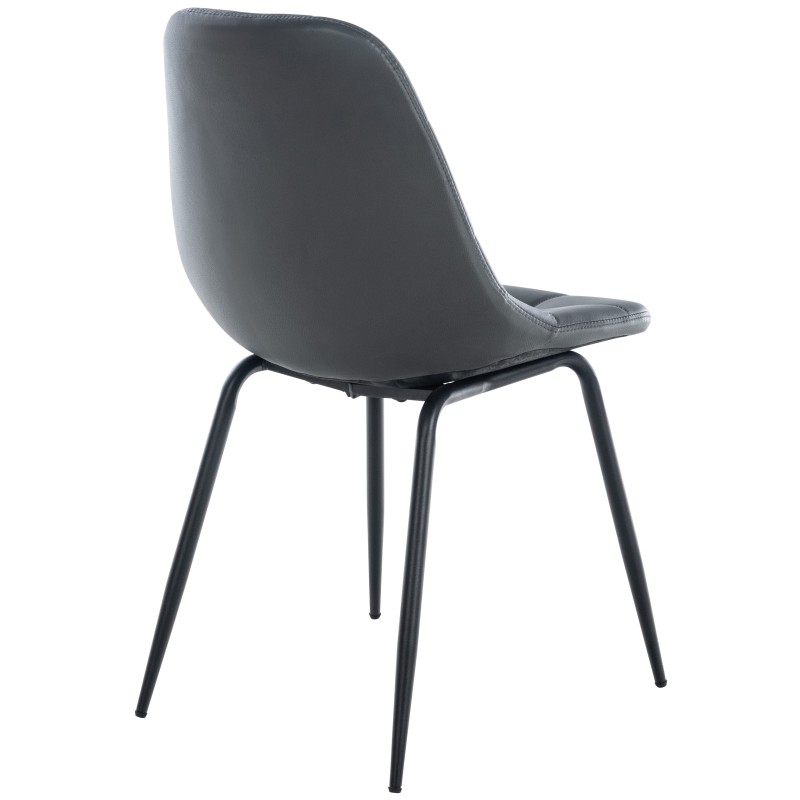 Moderni ruokailutuolipari pehmustetulla istuimella ja metallijalustalla