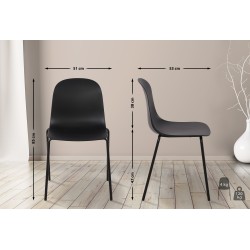 Monikäyttöinen pinottava tuoli sisä- ja ulkokäyttöön teräsrungolla