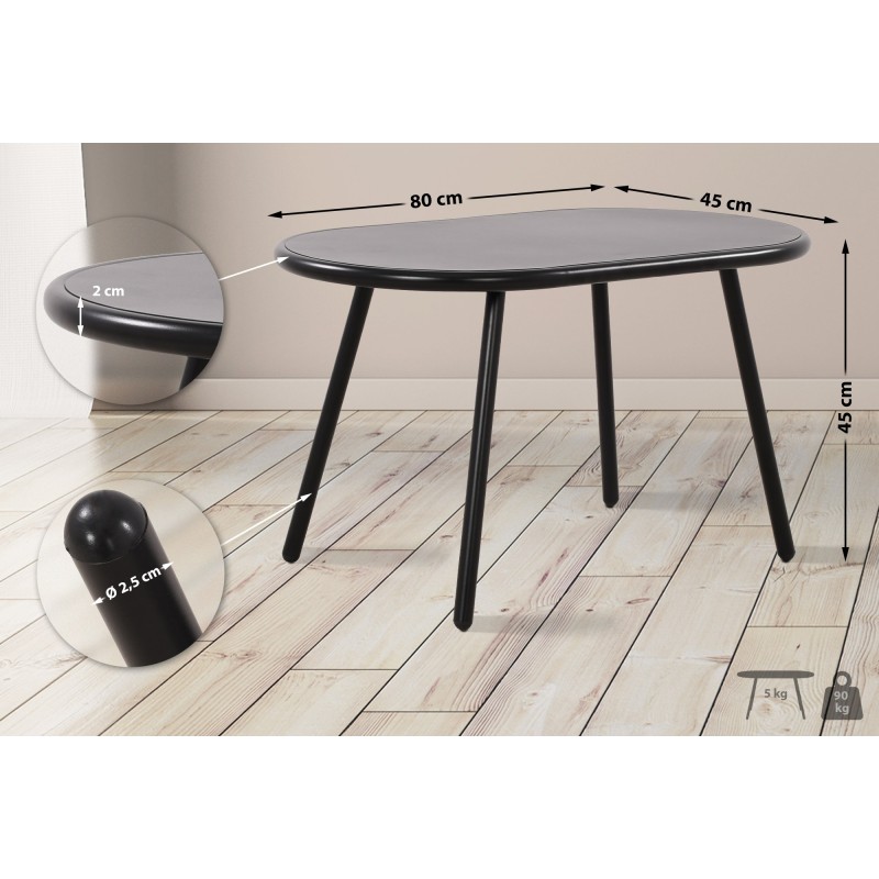 Monikäyttöinen soikea ulkosohvapöytä kierrätetystä muovista