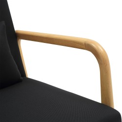 Tyylikäs Hibbing-nojatuoli kangasverhoilulla ja puujaloilla