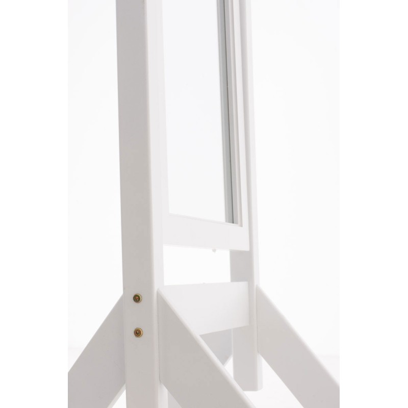 Puinen seisova peili antiikkisävyillä ja metallisilla renkailla 153 cm