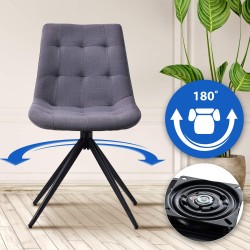 Tyylikäs kääntyvä ruokapöydän tuoli pehmustetulla istuimella ja selkänojalla