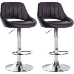 2 kpl säädettävät Milet-baarijakkarat keinonahkaa pyörivällä istuimella