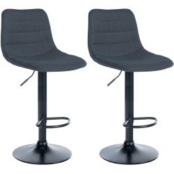 Tyylikäs säädettävä baarituolipari kangasverhoilulla ja jalkatuella