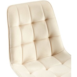 Tyylikäs samettinen ruokapöydän tuoli modernilla metallirungolla