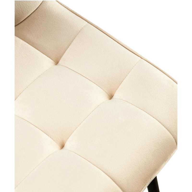 Tyylikäs samettinen ruokapöydän tuoli modernilla metallirungolla