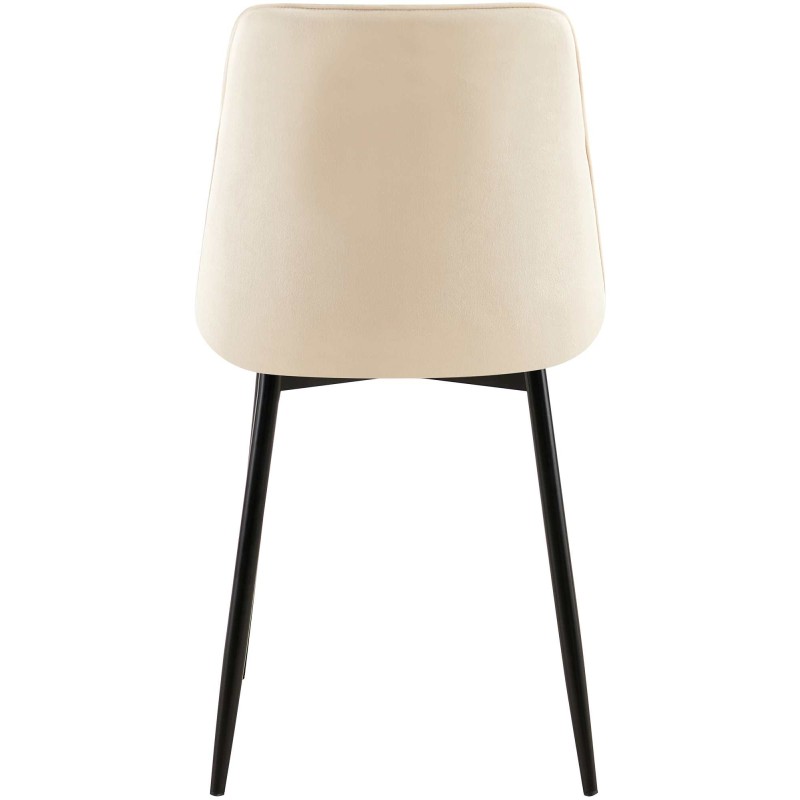 Tyylikäs samettinen ruokapöydän tuoli modernilla metallirungolla