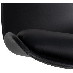 Säädettävä baarijakkara-pari keinonahkaistuimella ja jalkatuella