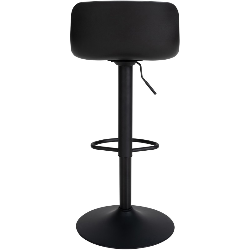 Säädettävä baarijakkara-pari keinonahkaistuimella ja jalkatuella