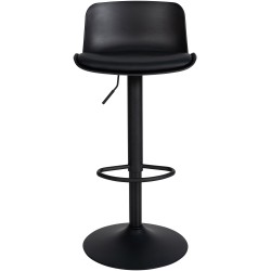 Säädettävä baarijakkara-pari keinonahkaistuimella ja jalkatuella