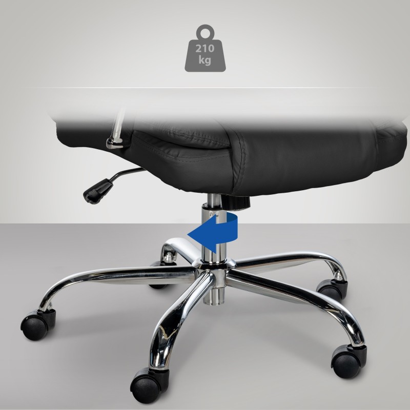 Ergonominen toimistotuoli keinonahkaverhoilulla ja säädettävällä korkeudella 210 kg