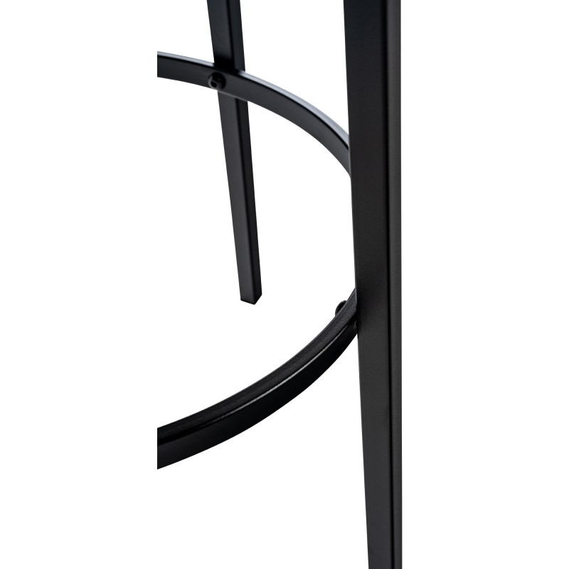 Tyylikäs pyöreä baarijakkara pehmustetulla istuimella ja metallijalustalla