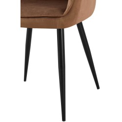 Samettinen Boise-ruokatuoli käsinojilla, 2 kpl, mukava ja tyylikäs