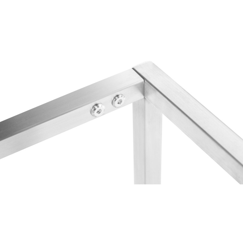 Tyylikäs Barci-penkki pehmustetulla istuimella ja teräsrungolla