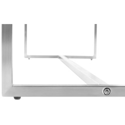 Tyylikäs Barci-penkki pehmustetulla istuimella ja teräsrungolla