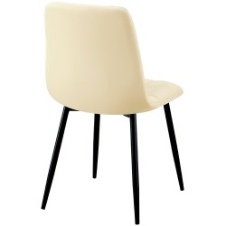 Tyylikäs neljän ruokapöydän tuolin setti keinonahalla ja metallijalalla